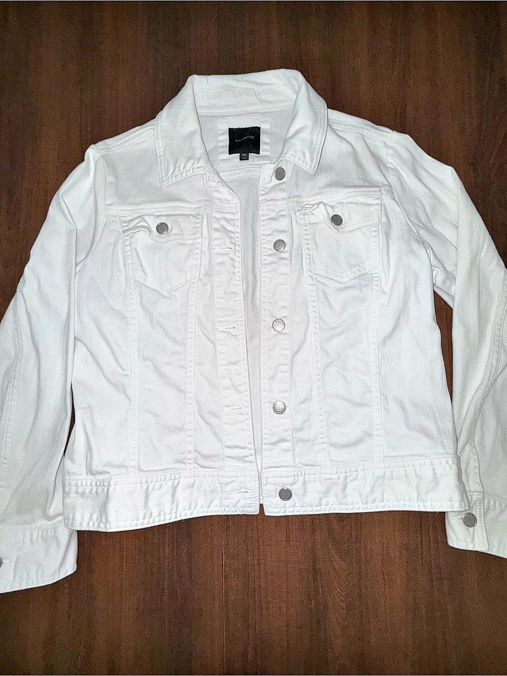 The Limited White Denim Jacket Large Like New